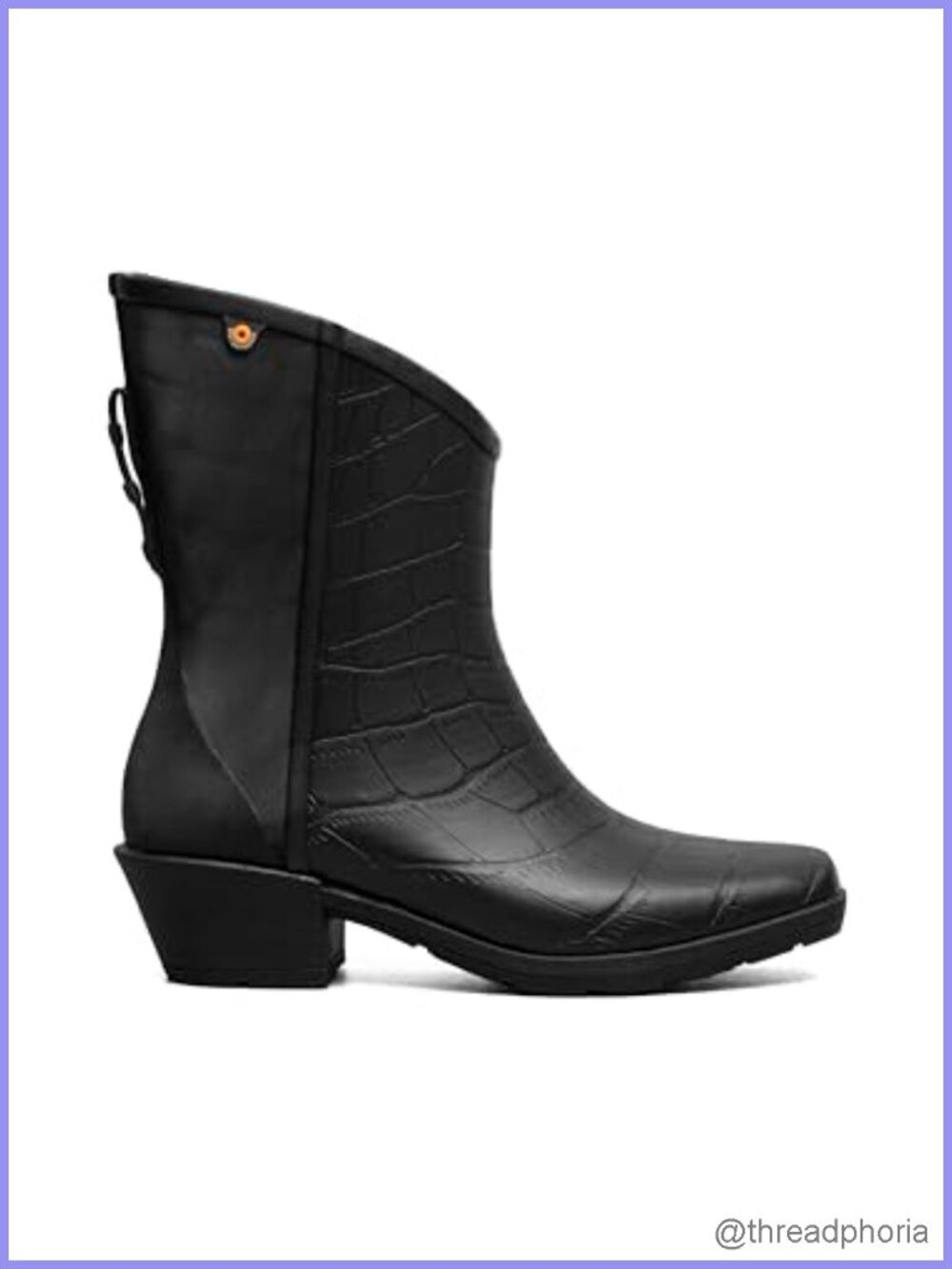 BOGS Jolene Mid Waterproof Rubber Ankle Bootie Block Heel Work